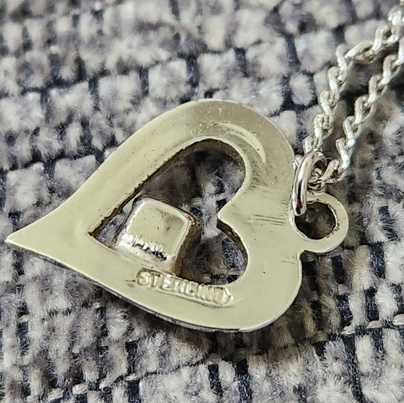 Sterling Silver Hear with Crystal Necklace - Picture 14 of 14